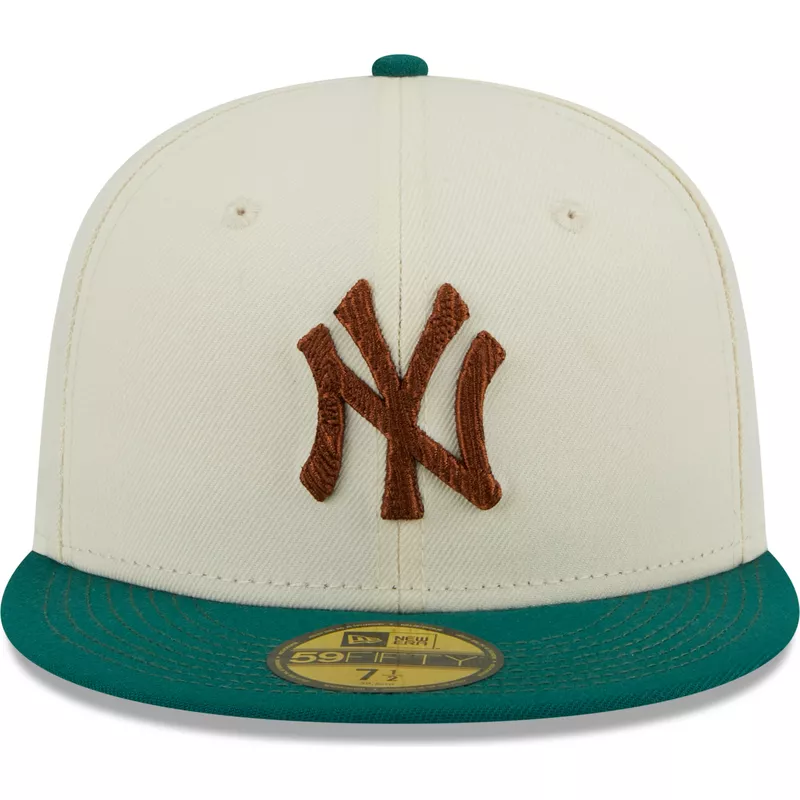 gorra-plana-gris-y-verde-ajustada-con-logo-marron-59fifty-camp-de-new-york-yankees-mlb-de-new-era