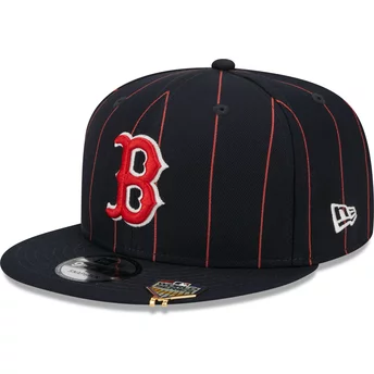 Gorra plana azul marino snapback 9FIFTY Pinstripe Visor Clip de Boston Red Sox MLB de New Era