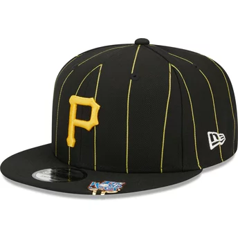 Gorra plana negra snapback 9FIFTY Pinstripe Visor Clip de Pittsburgh Pirates MLB de New Era