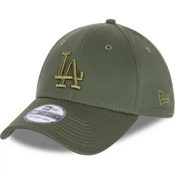 Gorra curva verde ajustada con logo verde 39THIRTY League Essential de Los Angeles Dodgers MLB de New Era