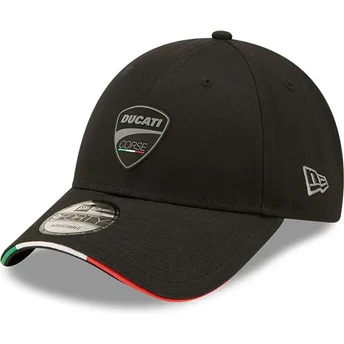 Gorra curva negra ajustable 9FORTY Repreve Flag Sandwich de Ducati Motor MotoGP de New Era