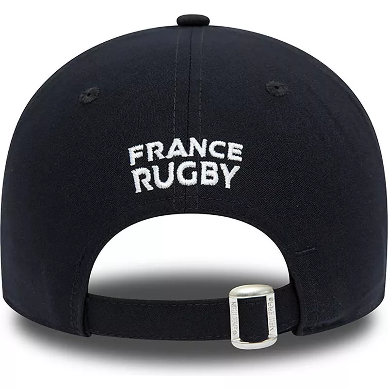 gorra-curva-azul-marino-ajustable-con-logo-rojo-9forty-repreve-team-colour-de-french-rugby-federation-ffr-de-new-era