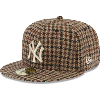Gorra plana marrón ajustada 59FIFTY Harris Tweed de New York Yankees MLB de New Era