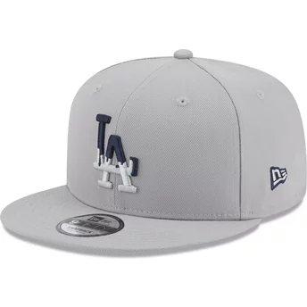 Gorra plana gris snapback 9FIFTY Team Drip de Los Angeles Dodgers MLB de New Era