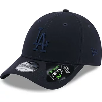 Gorra curva azul marino ajustable con logo azul marino 9FORTY Repreve de Los Angeles Dodgers MLB de New Era