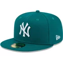 gorra-plana-verde-ajustada-59fifty-league-essential-de-new-york-yankees-mlb-de-new-era