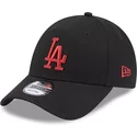 gorra-curva-negra-ajustable-con-logo-rojo-9forty-league-essential-de-los-angeles-dodgers-mlb-de-new-era