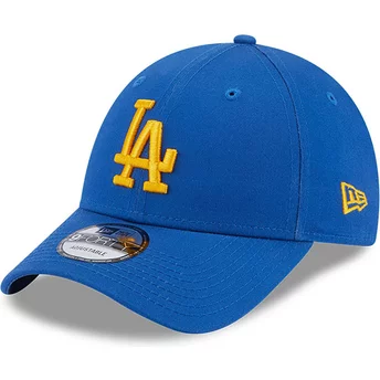 Gorra curva azul ajustable con logo amarillo 9FORTY League Essential de Los Angeles Dodgers MLB de New Era
