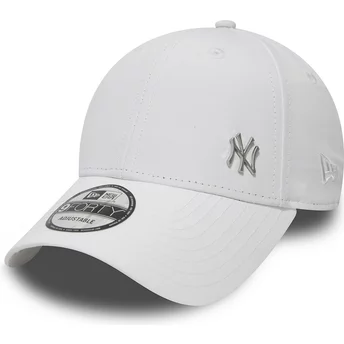 Gorra curva blanca ajustable 9FORTY Flawless Logo de New York Yankees MLB de New Era