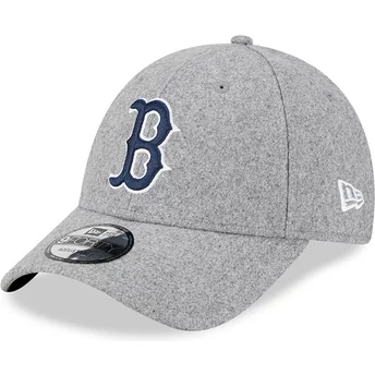 Gorra curva gris ajustable con logo azul 9FORTY Essential Melton Wool de Boston Red Sox MLB de New Era