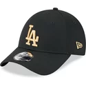gorra-curva-negra-ajustable-con-logo-dorado-9forty-league-essential-de-los-angeles-dodgers-mlb-de-new-era