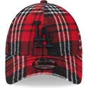 gorra-curva-roja-ajustable-con-logo-negro-9forty-check-de-los-angeles-dodgers-mlb-de-new-era