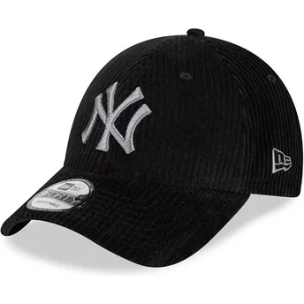 Gorra curva negra ajustable 9FORTY Wide Cord de New York Yankees MLB de New Era