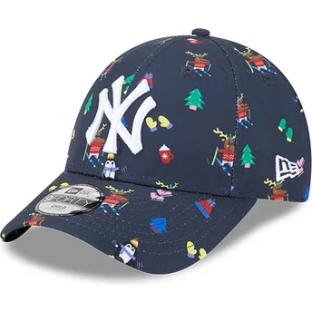 Gorra curva azul marino ajustable para niño 9FORTY Festive de New York Yankees MLB de New Era