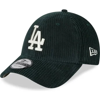 Gorra curva verde ajustable con logo beige 9FORTY Wide Cord de Los Angeles Dodgers MLB de New Era