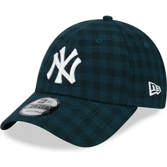 Gorra curva verde ajustable 9FORTY Flannel de New York Yankees MLB de New Era