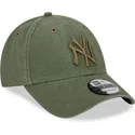 gorra-curva-verde-ajustable-con-logo-verde-9forty-washed-canvas-de-new-york-yankees-mlb-de-new-era