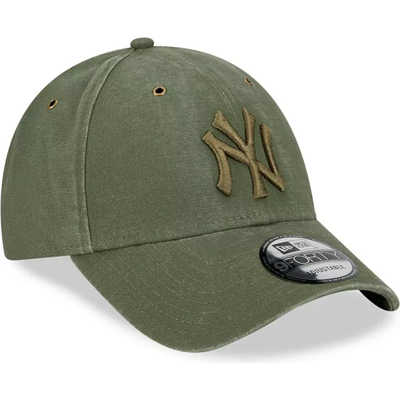 gorra-curva-verde-ajustable-con-logo-verde-9forty-washed-canvas-de-new-york-yankees-mlb-de-new-era
