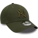 gorra-curva-verde-ajustada-con-logo-verde-39thirty-league-essential-de-new-york-yankees-mlb-de-new-era