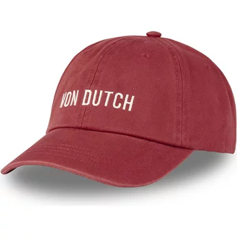 Gorra curva roja ajustable DC R de Von Dutch