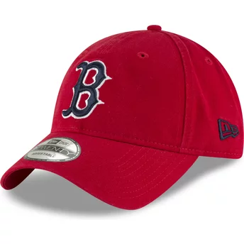 Gorra curva roja ajustable con logo azul marino 9TWENTY Core Classic de Boston Red Sox MLB de New Era