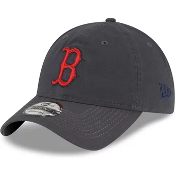 Gorra curva gris ajustable con logo rojo 9TWENTY Core Classic de Boston Red Sox MLB de New Era