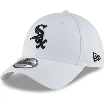 Gorra curva blanca ajustable con logo negro 9TWENTY Core Classic de Chicago White Sox MLB de New Era