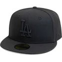 gorra-plana-negra-ajustada-con-logo-negro-59fifty-league-essential-de-los-angeles-dodgers-mlb-de-new-era