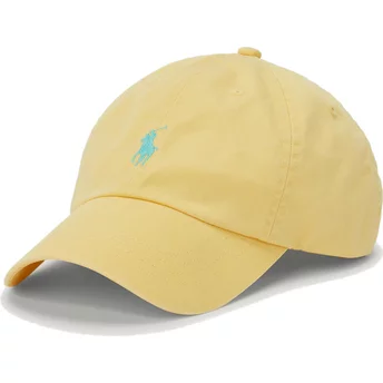 Gorra curva amarilla ajustable con logo azul Cotton Chino Classic Sport de Polo Ralph Lauren