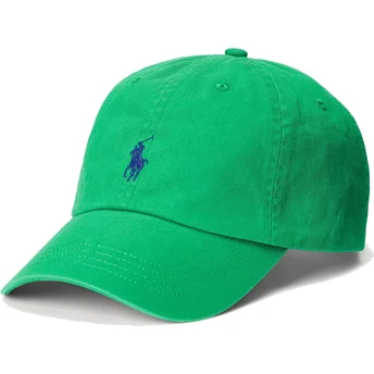 Gorra curva verde ajustable con logo azul Cotton Chino Classic Sport de Polo Ralph Lauren