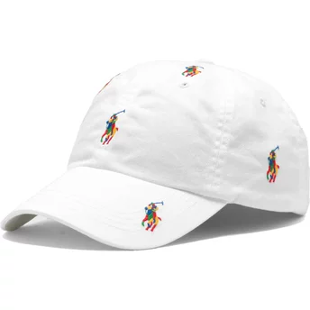 Gorra curva blanca ajustable con logo multicolor Classic Sport Multi de Polo Ralph Lauren
