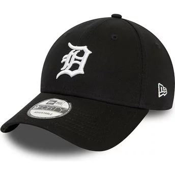 Gorra curva negra ajustable 9FORTY League Essential de Detroit Tigers MLB de New Era