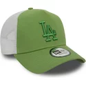 gorra-trucker-verde-y-blanca-con-logo-verde-a-frame-league-essential-de-los-angeles-dodgers-mlb-de-new-era