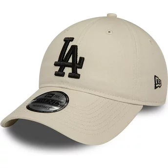 Gorra curva beige ajustable con logo negro 9TWENTY League Essential de Los Angeles Dodgers MLB de New Era