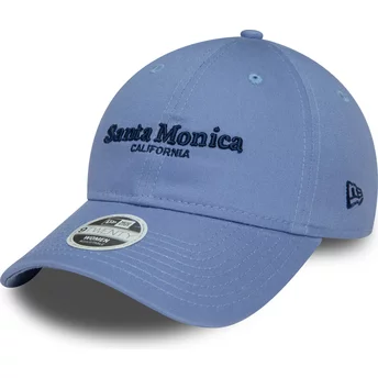 Gorra curva azul ajustable para mujer 9TWENTY Wordmark de Santa Monica California de New Era