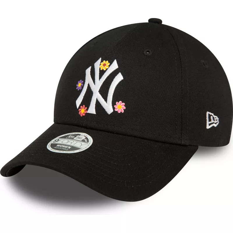 Gorra curva negra ajustable con logo negro para mujer 9FORTY Hypertexture  de New York Yankees MLB de New Era