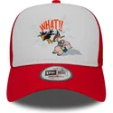 gorra-trucker-blanca-y-roja-a-frame-character-de-pato-lucas-y-porky-pig-looney-tunes-de-new-era