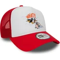 gorra-trucker-blanca-y-roja-a-frame-character-de-pato-lucas-y-porky-pig-looney-tunes-de-new-era