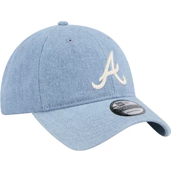 Gorra curva azul ajustable 9TWENTY Washed Denim de Atlanta Braves MLB de New Era
