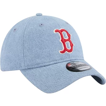 Gorra curva azul ajustable 9TWENTY Washed Denim de Boston Red Sox MLB de New Era