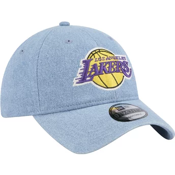 Gorra curva azul ajustable 9TWENTY Washed Denim de Los Angeles Lakers NBA de New Era