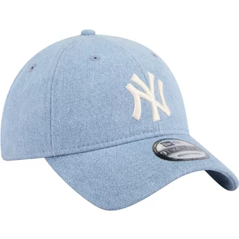 Gorra curva azul ajustable 9TWENTY Washed Denim de New York Yankees MLB de New Era