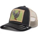 gorra-trucker-negra-y-beige-gallo-ye-olde-cock-the-farm-retro-classic-de-goorin-bros