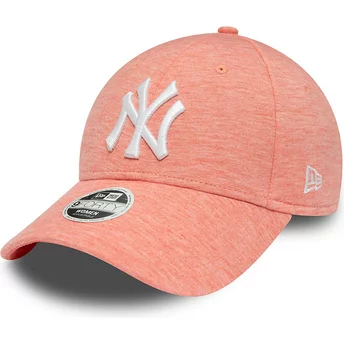 Gorra curva rosa ajustable para mujer 9FORTY Jersey de New York Yankees MLB de New Era