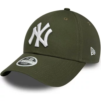 Gorra curva verde ajustable para mujer 9FORTY League Essential de New York Yankees MLB de New Era