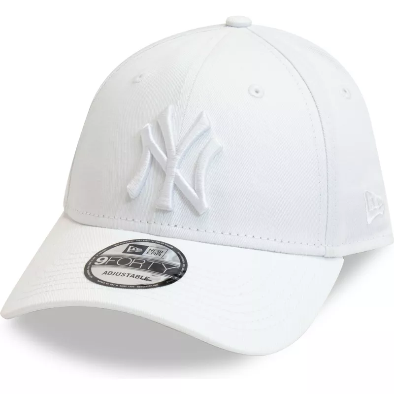 gorra-curva-blanca-ajustable-con-logo-blanco-9forty-league-essential-de-new-york-yankees-mlb-de-new-era