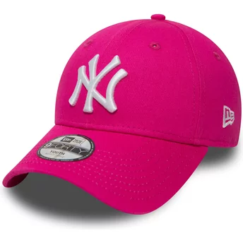 Gorra curva rosa ajustable para niño 9FORTY Essential de New York Yankees MLB de New Era