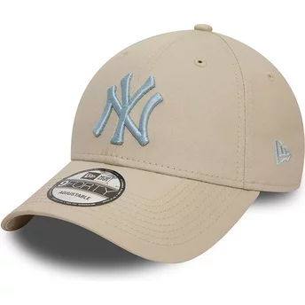 Gorra curva beige ajustable con logo azul claro 9FORTY League Essential de New York Yankees MLB de New Era