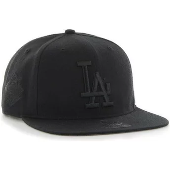 Gorra plana negra snapback con logo negro de Los Angeles Dodgers MLB Sure Shot de 47 Brand