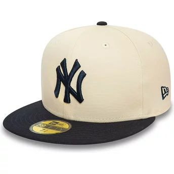 Gorra plana beige y azul marino ajustada 59FIFTY Team Colour de New York Yankees MLB de New Era